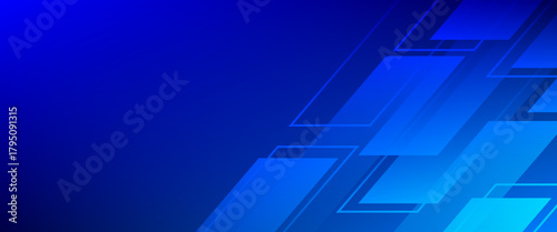 dark blue background with abstract square shape, dynamic and sport banner concept. gradient blue background.