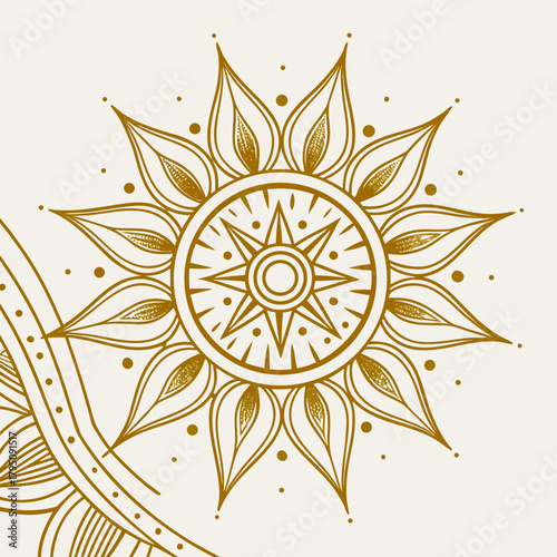 A captivating mandala design with intricate floral patterns, radiating a sense of harmony and balance, perfect for adding an artistic touch to any creative project or spiritual endeavor