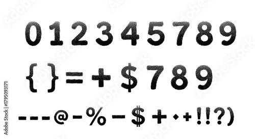 Typography A Set of Numbers and Symbols for Creative Projects