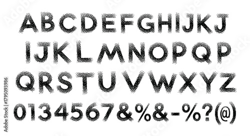 Smoky Alphabet and Numbers Set Distressed Texture Font