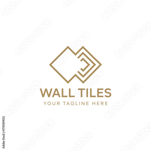 Minimalist geometric tile logo template
