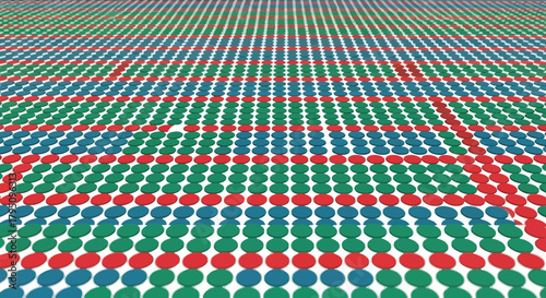 Colorful Array of Polka Dots in a Graphic Pattern Abstract Composition