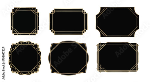 Elegant Black and Gold Frame Collection for Decoration Projects