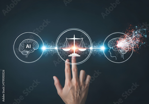 Wallpaper Mural Hand interacting with ai and justice technology interface Torontodigital.ca