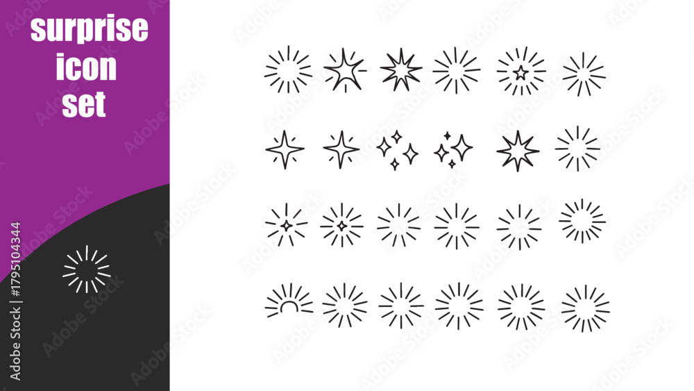 Fototapeta premium surprise icon element set