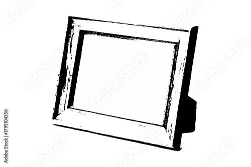 Grunge photo edge overlays. Grunge punk frames. Rectangular old rough edges. Dark varnished old picture frame, element on transparent background.