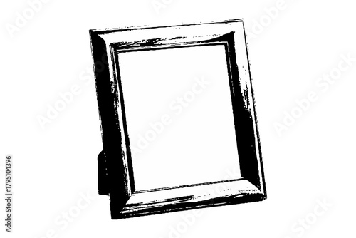 Grunge photo edge overlays. Grunge punk frames. Rectangular old rough edges. Dark varnished old picture frame, element on transparent background.