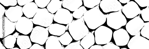 Fotografie Seamless Stone Wall Outline Pattern, Stones seamless pattern