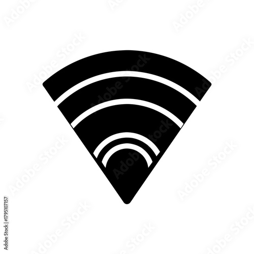 Black wifi signal icon on transparent background