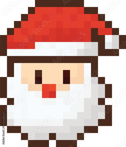 Pixel Art Santa Claus Christmas Icon