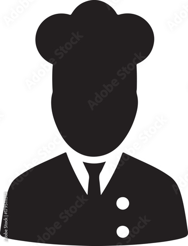 Professional chef icon silhouette representation of culinary profession