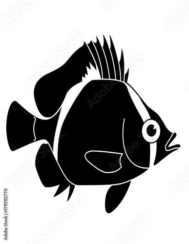 Vector Illustration of a Fish Icon, Fish Icon