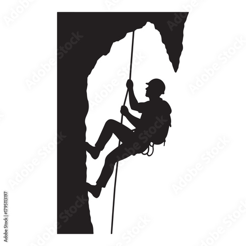 a person engaged in rappelling