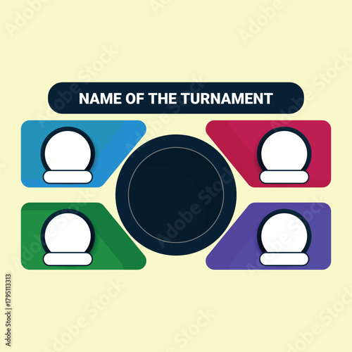 Set of buttons for tournament group design, illustration of a social business team symbol