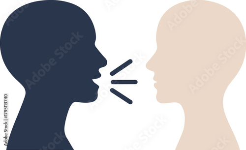 Dialogue Outline and black Icons – People Speaking and Listening.