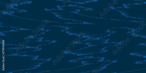 Blue halftone dots dark color pattern gradient grunge texture background. Dot pop art comic sport style vector illustration