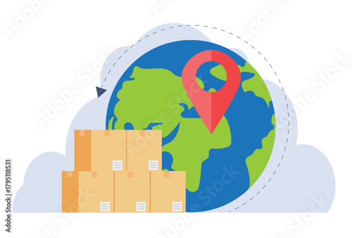 Delivering packages of goods overseas around world