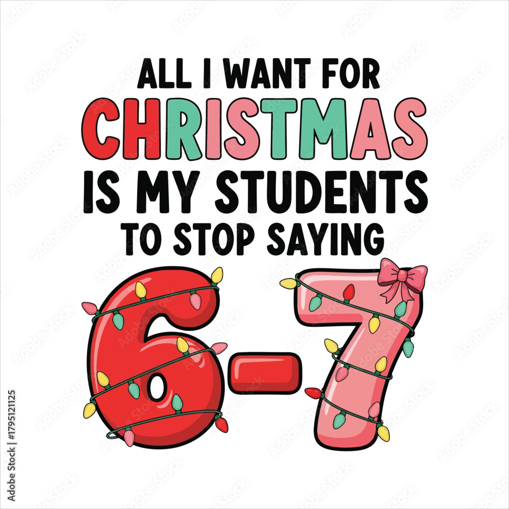 Naklejka premium Funny Teacher Christmas Joke Design