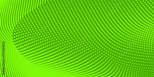 Dots halftone green color pattern gradient texture with technology digital background. Dots pop art comics with nature graphic design.