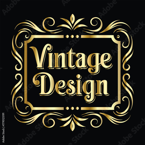 Vector decorative frame. Elegant element for design in Eastern style, place for text. Floral golden border. Lace illustration for invitations and greeting cards.