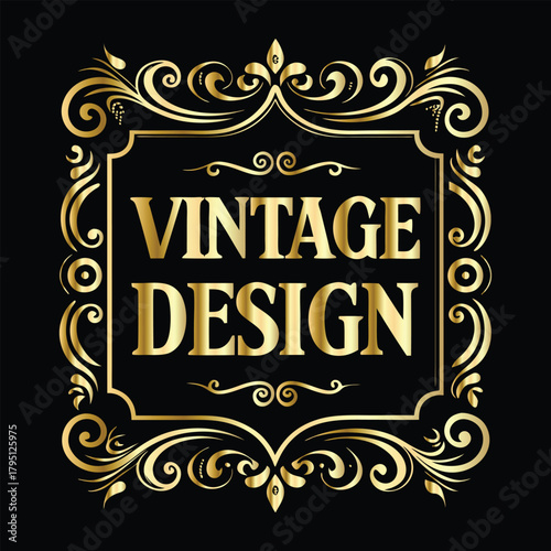 Vector decorative frame. Elegant element for design in Eastern style, place for text. Floral golden border. Lace illustration for invitations and greeting cards.