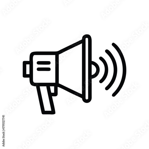 Megaphone With Sound Waves Shaped Like Graphs Vector