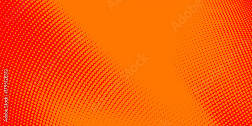 Dots halftone orange color pattern gradient texture with technology digital background. Dots pop art comics with nature graphic design.
