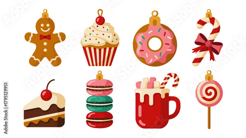 Festive Delights: An array of adorable holiday-themed treats and ornaments. Each one a tiny burst of joy and deliciousness.