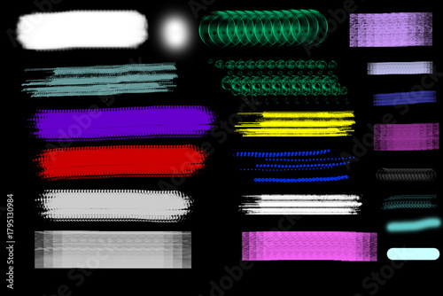 A set of colorful vector art banners and watercolor splashes for a modern web design business illustration
