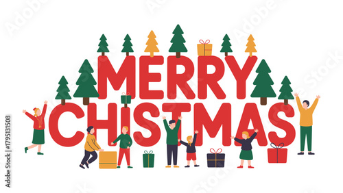 Christmas Cheer and Festive Gathering: A vibrant holiday illustration brimming with the spirit of Christmas. Showcasing the warmth of a holiday gathering.