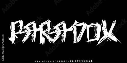 Distressed Grunge Font. Horror Comic Font. Cartoon Graffiti Playful Font. Display Font. Creative Hand Drawn Alphabet. Street Art Fashion Designs Typography modern vector illustration	