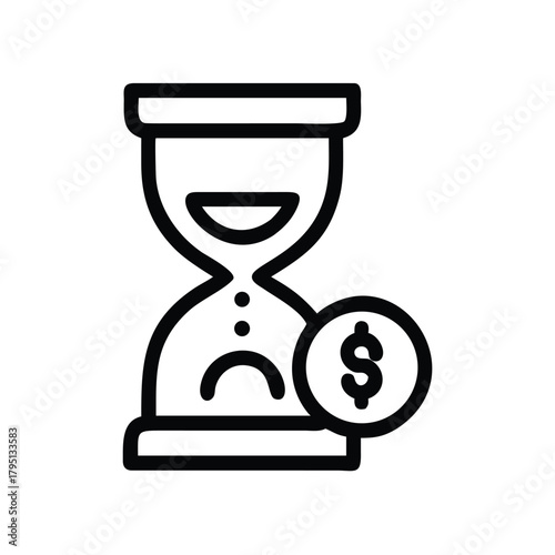 Hourglass With Coins Falling Instead Of Sand Graphic