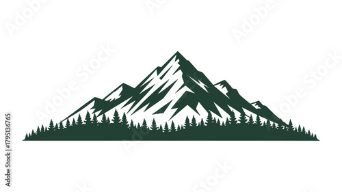Mountain forest landscape logo