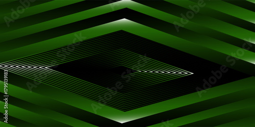 Green neon glowing arrows technology abstract background. eps10 vector.