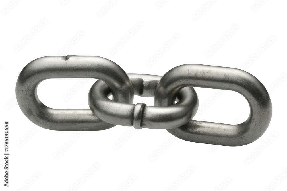Naklejka premium Metallic chain links isolated on a transparent background