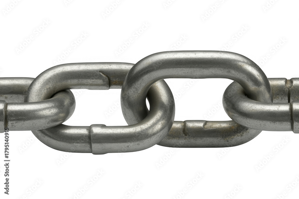 Obraz premium Metallic chain links intertwined isolated on a transparent background
