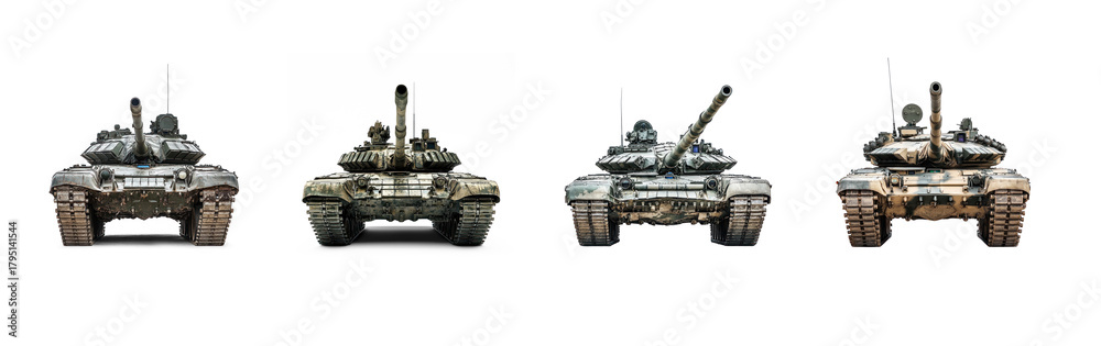 Obraz premium Collection of Military Tank isolate on transparent background