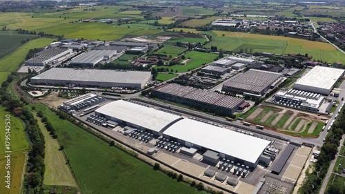high tech data center in a prominent European city, Milan, Italy. Big Data, AI, and Cloud Services.