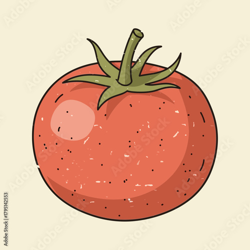 Artistic representation of a fresh tomato with a textured surface