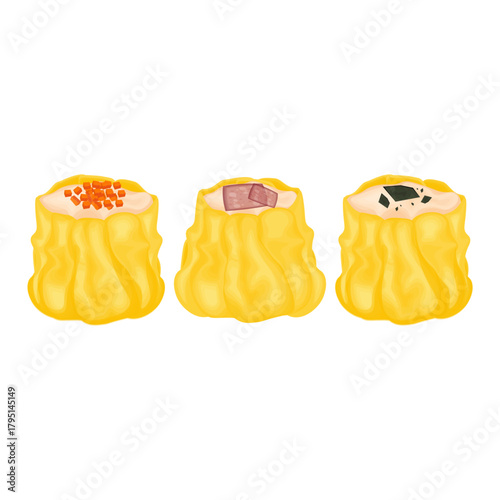 Vector Illustration Logo Clip art Siu Mai Shaomai Shumai Isolated