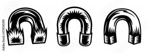 Three diverse horseshoe magnet designs showcased for physics education and scientific exploration experiments