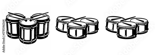 Marching drums percussion ensemble displaying rhythmic harmony and musical performance art