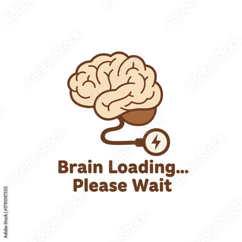 Brain Loading Icon A Stylish Vector Illustration for Digital and Creative Projects