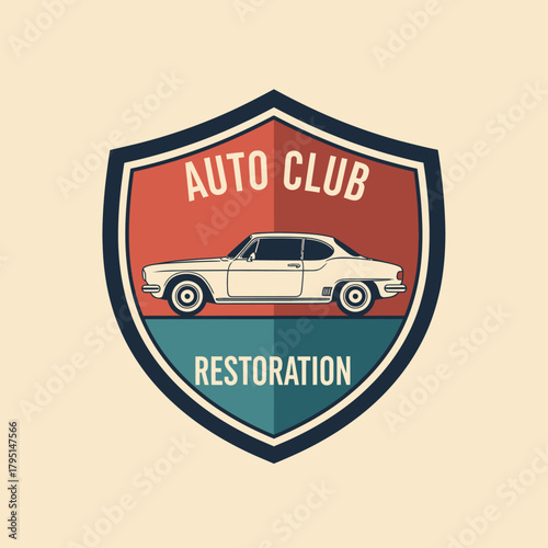 Vintage Auto Club Restoration logo with a classic car emblem.