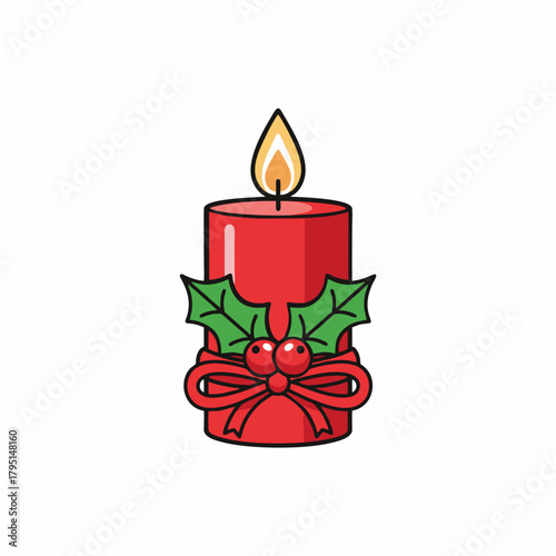 vector illustration of christmas candles with white background