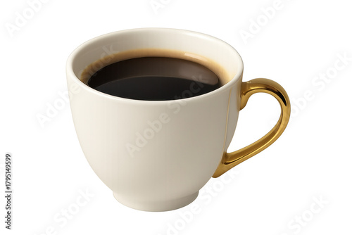 Wallpaper Mural Black coffee in white cup with gold handle Torontodigital.ca