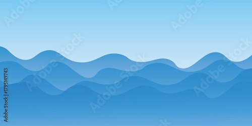 water wavy splash shape blue, sea waves, landscape water ripple for background, vector illustration.