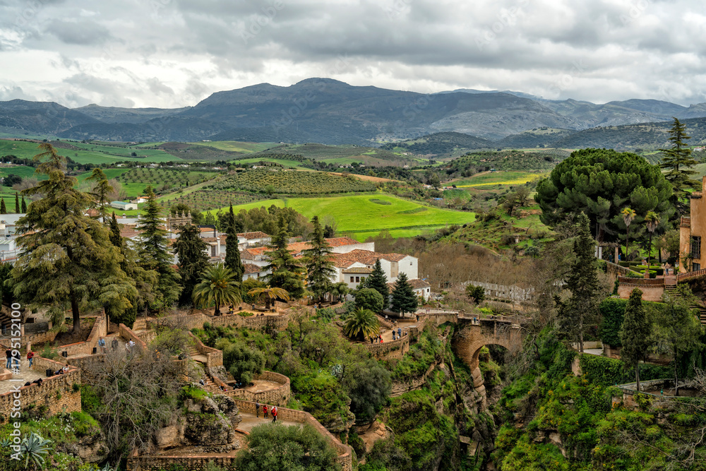Obraz premium Ronda, Spain. Historic town of Andalusia. Travel and tourism beautiful cities of Spain 
