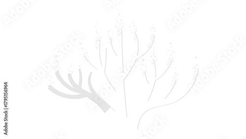 Ethereal Winter Tree: A serene and minimalist portrayal of a winter tree, its delicate branches etched against a muted background. Emphasizing the stark beauty and tranquility of the season.
