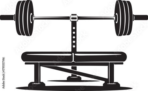 Bench Press Barbell Vector Illustration